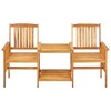vidaXL Patio Chairs with Tea Table and Cushions Solid Acacia Wood - 3 of 4