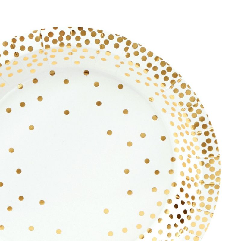 Juvale 144 Piece White and Gold Party Supplies with Plates, Napkins, Cups, Cutlery for Birthday, Wedding, Serves 24, 5 of 10