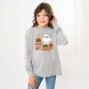 The Juniper Shop Cute But Creepy Ghost Youth Long Sleeve Tee - XS - Heather Grey - 3 of 4