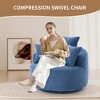 Crochet Yarn Full Sponge Swivel Compression Chair with Pillow, Ergonomic Single-Seat Accent Chair for Home Living or Furniture - 2 of 4