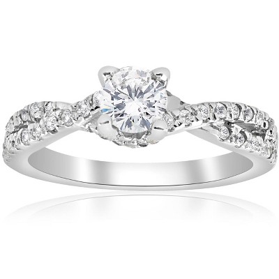 Pompeii3 3/4ct Diamond Infinity Engagement Twist Ring 14K White Gold