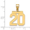 Black Bow Jewelry 14k Yellow Gold, Athletic Collection Medium Polished Number 20 Pendant - 2 of 3