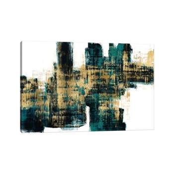 Vibrant Gold on Teal by Alex Wise Unframed Wall Canvas - iCanvas
