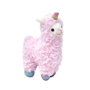Enesco Llamacorn 6 Inch Collectible Plush w/ Sound - Pink - 1 of 3
