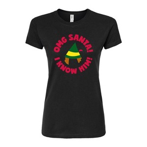 Women's - ELF - Christmas Family Set Omg Santa Juniors Fitted Graphic T-Shirt - 1 of 3