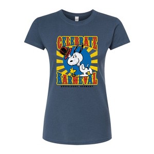 Women's - Peanuts - Snoopy Celebrate Karneval Fitted Graphic T-Shirt - 1 of 4