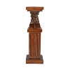 Olivia & May Traditional Polystone Horse Pedestal Table Brown: Resin Top, No Assembly, 24-Inch Height - 3 of 4