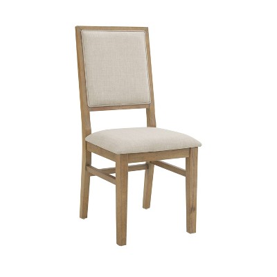 Joanna Cream Linen and Light Wood Rustic Dining Chair Set