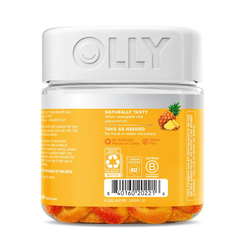 OLLY Post-Game Recover Gluten Free Gummies with Vitamin D, Turmeric &#38; Electrolyte Dietary Supplements - Pineapple Flavor - 25ct, 6 of 8