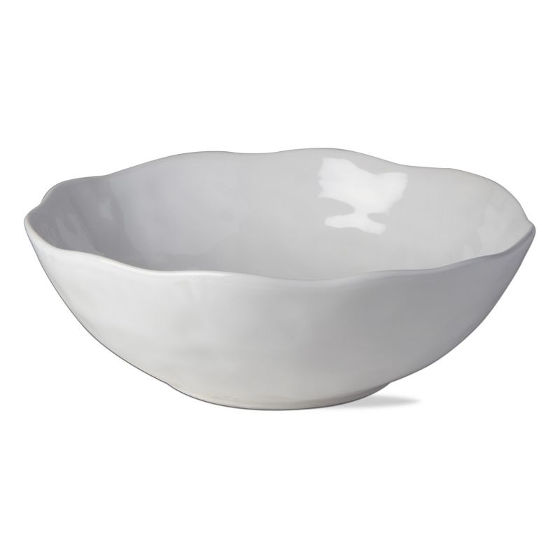 tagltd Formoso White Stoneware Round Tall Bowl Dinnerware Serving Dish Bowl, 12.0 inch, 128 oz, 1 of 3