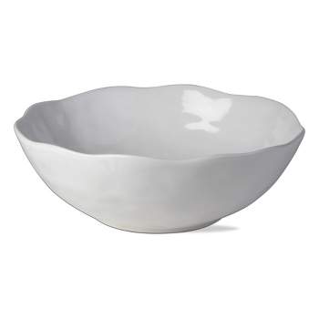 tagltd Formoso White Stoneware Round Tall Bowl Dinnerware Serving Dish Bowl, 12.0 inch, 128 oz