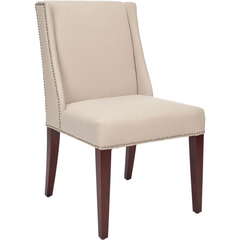 Rachel Arm Chair with Nail Heads (Set of 2) - Taupe - Safavieh., 3 of 6