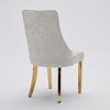 APRILSOUL Rayon Flocking Chenille Dining Chairs, Channel Tufted, Comfy Upholstered, Golden Stainless Steel Legs, Set of 2, Kitchen/Dining Room. - 4 of 4