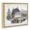 Stupell Industries Winter Rural Vintage Truck & Barn Floating Frame Canvas Art, Gold, 31" x 25" - 2 of 4