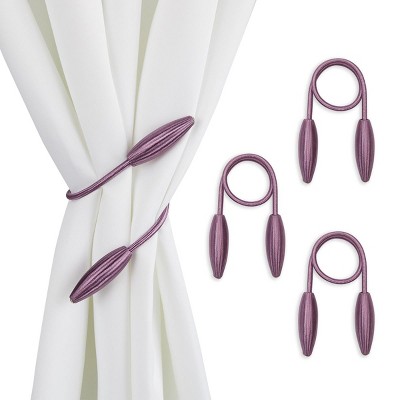 Juvale 2 Pairs Purple Rope Curtain Tiebacks, Holdbacks for Drapes (21 in)