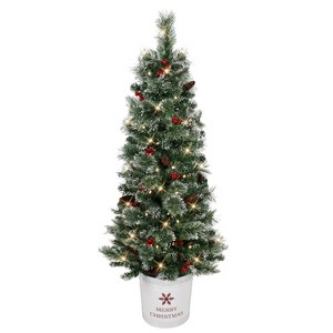 Puleo 4.5' Pre-Lit Potted Pine Artificial Christmas Tree - 1 of 4