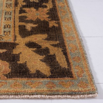 Hand-Knotted Light Blue Wool Oushak Area Rug, 3' x 10'