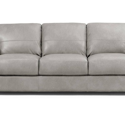 Cornelia Beige Leather Tufted Sofa with Removable Cushions
