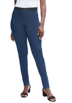 Roaman's Women's Plus Size Tall Classic Bend Over Pant - 16 T, Blue