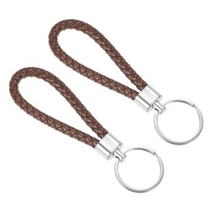 Unique Bargains PU Braided Leather Keychain for Bag Wallet Decorations 2 Pcs - 1 of 3