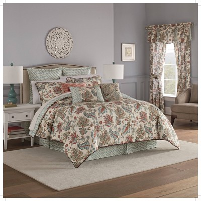 4pc Queen Brompton Reversible Comforter Set Light Blue - Waverly