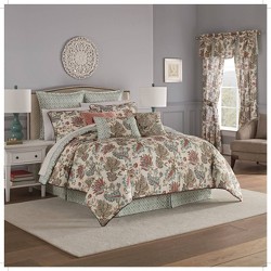 4pc Queen Forever Peony Comforter Set Berry - Waverly : Target