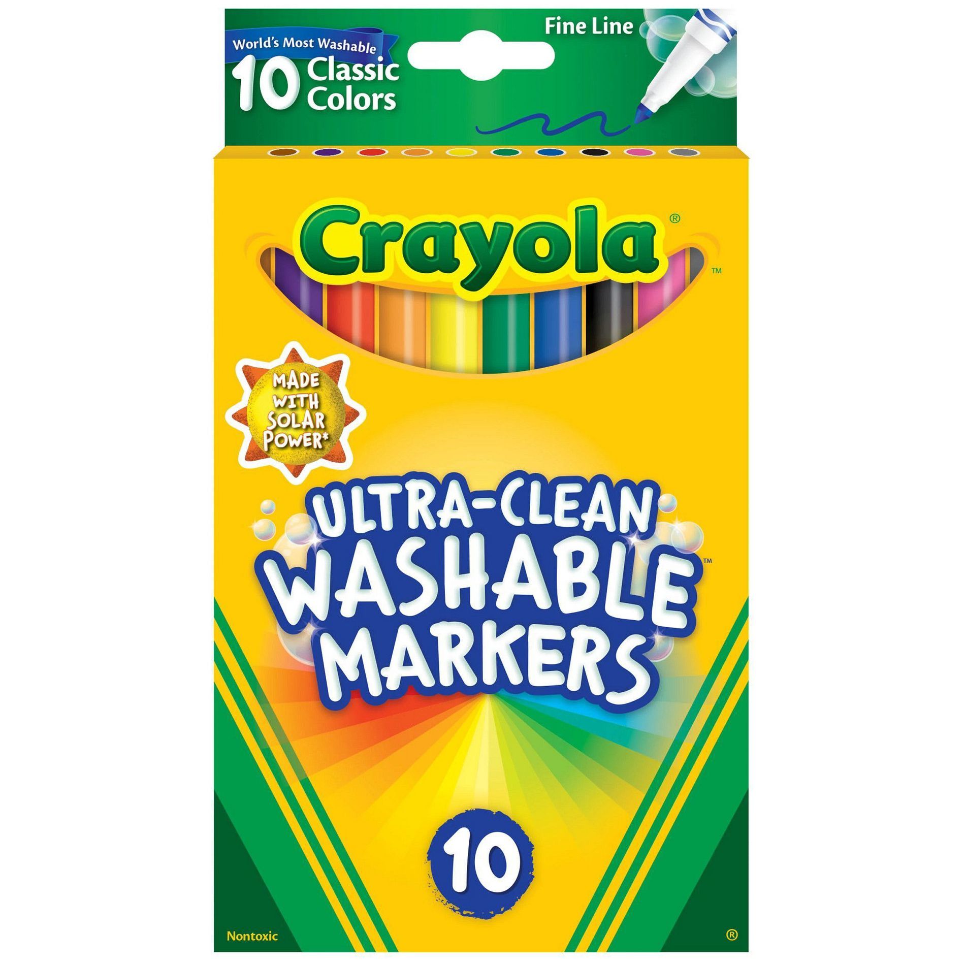Crayola 10ct Ultra-Clean Washable Markers Fine Line Classic Colors