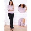 INSPIRE CHIC Women's Satin Dressy 3/4 Sleeve Boat Neck Work Blouse - 2 of 4