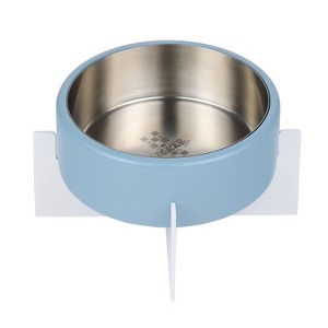 THE LICKER STORE Intersecta Small/Medium Concrete & Stainless Steel Bowl 16oz (2 Cups) w/ Metal Stand Pet Feeder - 1 of 4