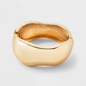 Wavy Hinged Cuff Bracelet - A New Day™ Gold - 1 of 4