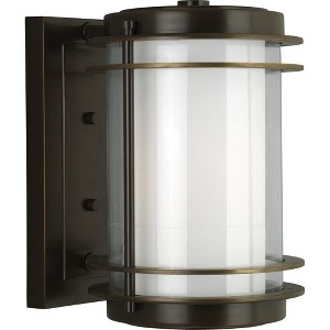 Progress Lighting Penfield 1-Light Porcelain Wall Lantern, Oil Rubbed Bronze, Clear and Opal Glass Shade - 1 of 2
