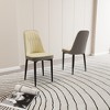 Vynxaria Set of 2 Beige and Gray Dining Chairs with Black Metal Legs - 2 of 4