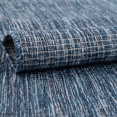 Navy Blue Easy-Care Synthetic 9' x 12' Outdoor Rug