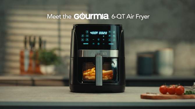 Gourmia 6-Qt Digital Window Air Fryer with 12 Presets &#38; Guided Cooking Black, 2 of 10, play video