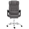 vidaXL Massage Reclining Office Chair Gray Faux Leather - 3 of 4