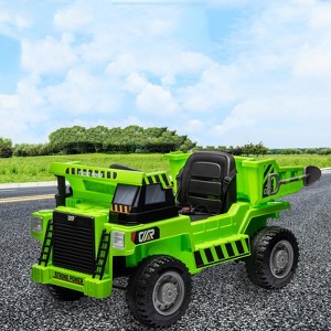 Ride On Dump Truck, Ride On Car with Remote Control, 12V 4WD Kids Electric Car, Ride On Toys with Electric Dump Bed and Shovel, Two Speeds, Music - 1 of 4