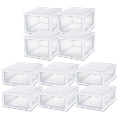 Sterilite 14 In. x 10.25 In. x 17 In. 27 Quart White Stackable Storage  Drawer