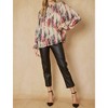 Women's Abstract Bubble Sleeve Blouse - entro - 4 of 4
