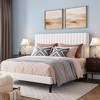 Velvet Bed Frame with Adjustable Tufted Headboard and Platform Base Box Spring Optional - 3 of 4