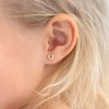 Girls' Clear CZ Horseshoe Screw Back 14k Gold Earrings - In Season Jewelry - 3 of 4