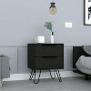 Vynxaria 22.4" High Modern Nightstand with 2 Drawers and Hairpin Legs, Aluminum Handles, Laminated Particleboard, Easy Assembly - 2 of 4