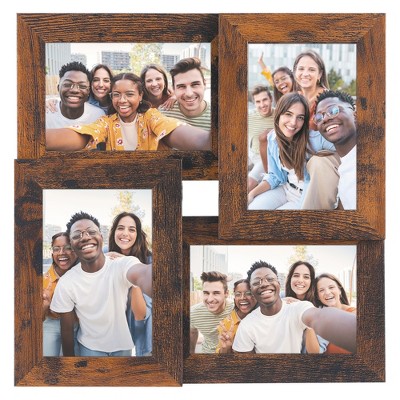REGALWOVEN Wall Hanging Decor Collage Picture Family Photo Frame  Holds 4 Photos of 4"x6"