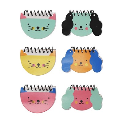 6ct Cat/Dog Mini Spiral Notebooks - Spritz™