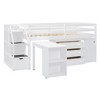 NicBex Full Size Bunk Bed with Movable Desk Pine Bed Frame with Drawers, Shelves, Storage Stairs and Guardrail, No Box Spring Required - 3 of 4
