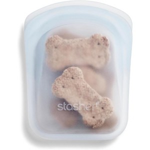 Silicone Reusable Food Storage Pocket Bags, 2-Pack Clear + Aqua, 4 Oz Leak-free - 1 of 4