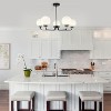 PAKOKULA 5 light Matte Black Transitional Chandelier with Opal Glass Shade for Kitchen Island - 2 of 4