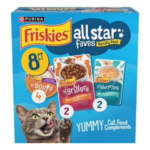 Purina Friskies All Star Faves Lickable Chicken and Shrimp Flavor Topper Variety Pack  Wet Cat Food - 10.3oz - 1 of 4