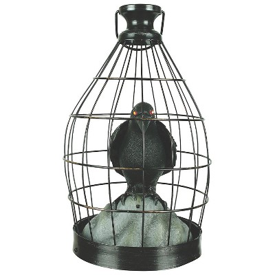 Gemmy Crow In Cage Light-up Animated Halloween Decoration