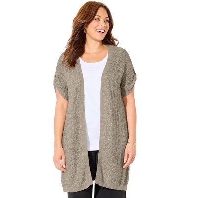 Catherines Women's Plus Size Lurex Cardigan