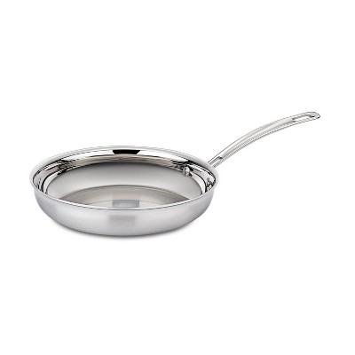 Cuisinart Classic MutliClad Pro 10" Stainless Steel Tri-Ply Skillet MCP22-24N - Silver: Dishwasher & Induction Safe Fry Pan